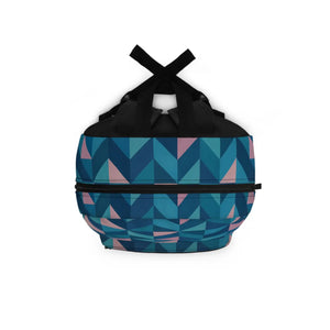 Urban Geometric Print Backpack - Sunset Orange Hexagons - Dipaliz - School Backpacks