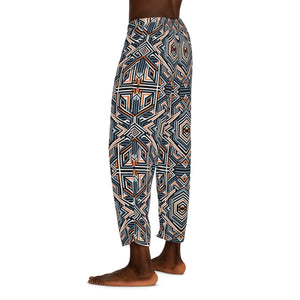 Geometric Print Men’s Pajama Pants - Stylish Loungewear for Relaxation - Pajamas