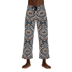 Geometric Print Men’s Pajama Pants - Stylish Loungewear for Relaxation - Pajamas