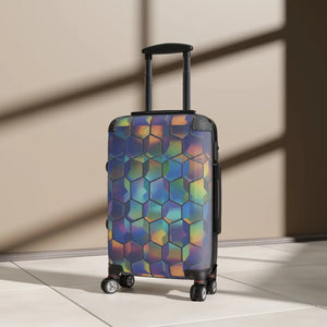 Iridescent Hexagon Travel Luggage - Telescopic Handle - Dipaliz - Small / Black - Bags