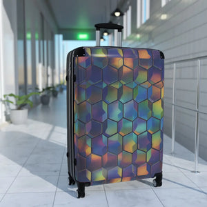 Iridescent Hexagon Travel Luggage - Telescopic Handle - Dipaliz - Suitcases