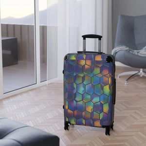 Iridescent Hexagon Travel Luggage - Telescopic Handle - Dipaliz - Suitcases