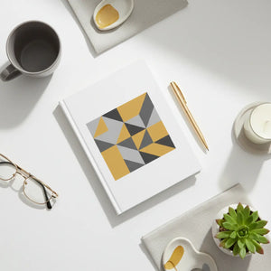 Modern Geometric Quilt Pattern Hardcover Journal - Dipaliz - Journals