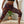 Geometric Retro Capri Leggings, Orange & Purple Aztec Print - s