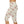 Geometric Rose Gold Capri Leggings – Blush Hexagon All-over Print - s
