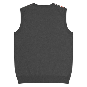 Geometric Scaled Pangolin Knit V-neck Vest - Dipaliz - Vests