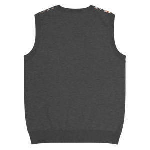 Geometric Scaled Pangolin Knit V-neck Vest - Dipaliz - Vests