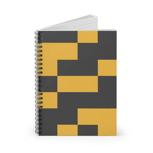 Modern Charcoal Spiral Notebook - Geometric Yellow - Dipaliz - Journals