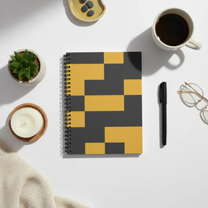 Modern Charcoal Spiral Notebook - Geometric Yellow - Dipaliz - Journals