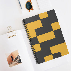 Modern Charcoal Spiral Notebook - Geometric Yellow - Dipaliz - Journals