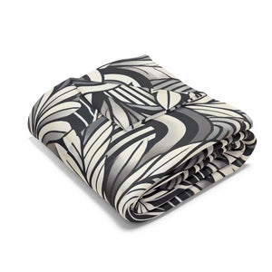 Arctic Fleece Blanket - Geometrical Leaves Pattern - Dipaliz - Blankets