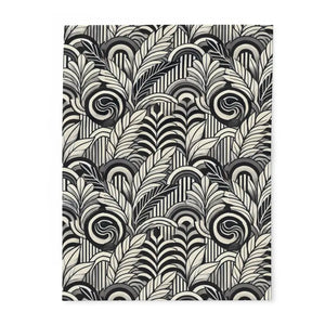 Arctic Fleece Blanket - Geometrical Leaves Pattern - Dipaliz - Blankets