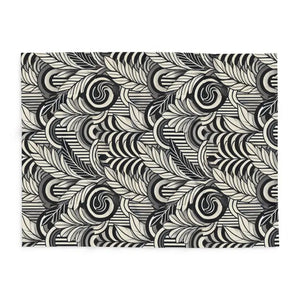Arctic Fleece Blanket - Geometrical Leaves Pattern - Dipaliz - Blankets