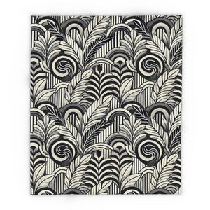 Arctic Fleece Blanket - Geometrical Leaves Pattern - Dipaliz - 50’’ × 60’’ - Blankets
