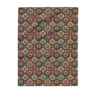 Cozy Arctic Fleece Blankets - Vibrant Geometric Plaid - Dipaliz