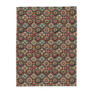 Cozy Arctic Fleece Blankets - Vibrant Geometric Plaid - Dipaliz