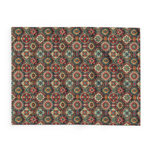 Cozy Arctic Fleece Blankets - Vibrant Geometric Plaid - Dipaliz