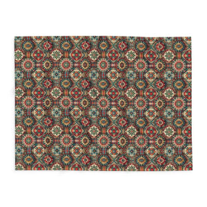 Cozy Arctic Fleece Blankets - Vibrant Geometric Plaid - Dipaliz