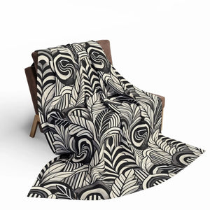 Arctic Fleece Blanket – Geometrical Leaves - Dipaliz - Blankets