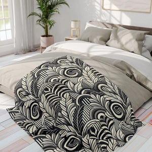 Arctic Fleece Blanket – Geometrical Leaves - Dipaliz - Blankets