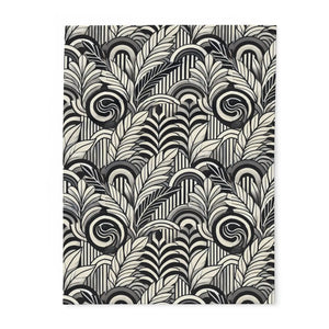 Arctic Fleece Blanket – Geometrical Leaves - Dipaliz - Blankets