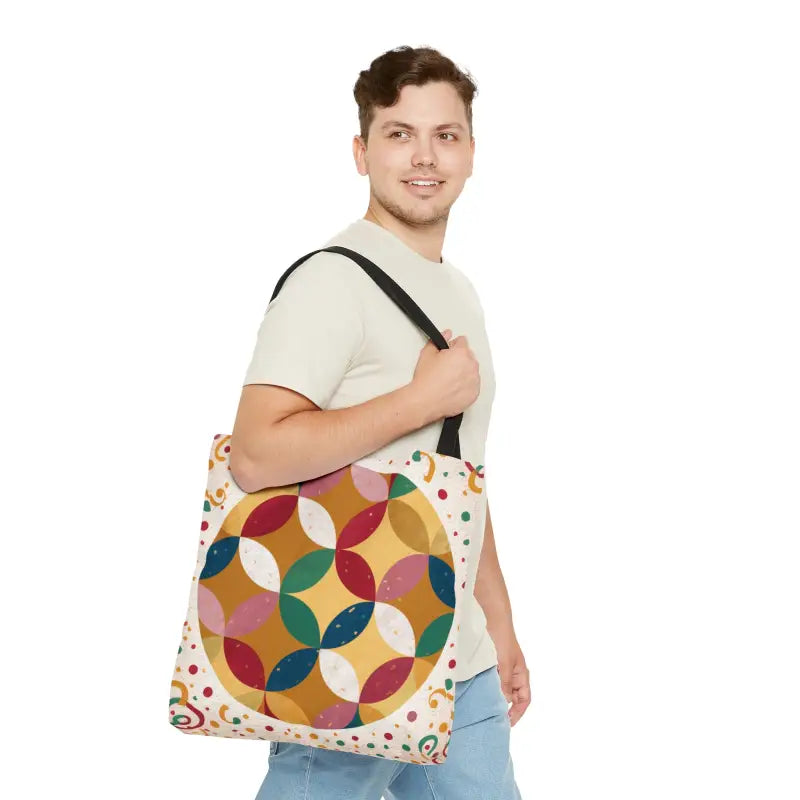 Versatile Geometrical Pattern Tote Bag in Three Sizes - Bags