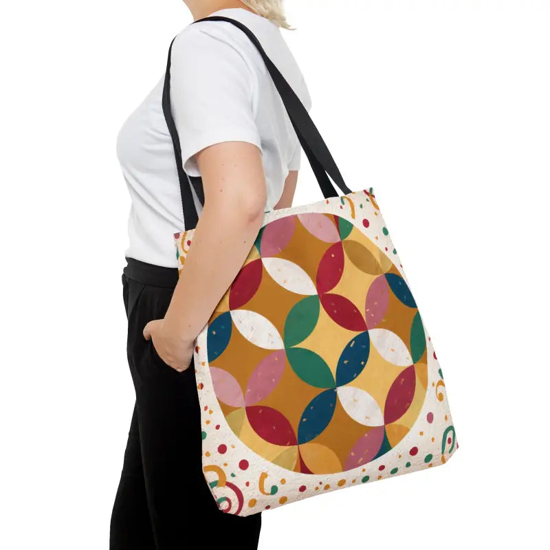 Versatile Geometrical Pattern Tote Bag in Three Sizes - Large Bags