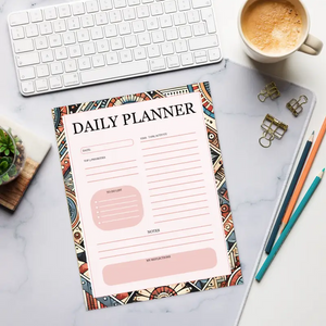 Notepads - Geometrical Pattern Notepad - Stylish Vibrant Design - Dipaliz