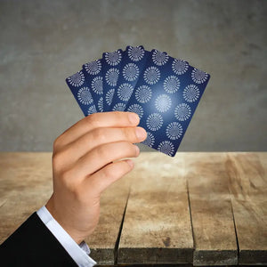 Geometrical Pattern Poker Cards 300gsm Premium Blue Deck - Dipaliz - 2.5’’ x 3.5’’ / White / Semi Glossy - Card Games
