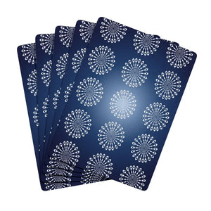 Geometrical Pattern Poker Cards 300gsm Premium Blue Deck - Dipaliz - 2.5’’ x 3.5’’ / White / Semi Glossy - Card Games