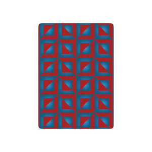 Blue Geometrical Poker Playing Cards - Magenta Pattern - Dipaliz - 2.5’’ x 3.5’’ / White / Semi Glossy - Card Games