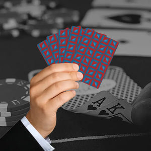 Blue Geometrical Poker Playing Cards - Magenta Pattern - Dipaliz - 2.5’’ x 3.5’’ / White / Semi Glossy - Card Games