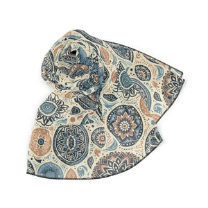 Geometrical Pattern Poly Scarf - Vibrant Art Statement - Dipaliz - Chiffon / 25’’ × - Scarves & Shawls