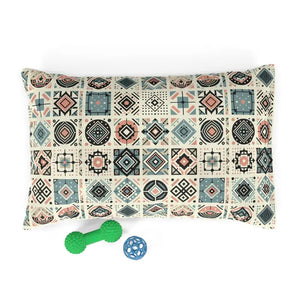 Geometric Cotton Pet Bed with Cozy Polyester Print by Dipaliz - 28’’ × 18’’ - Beds