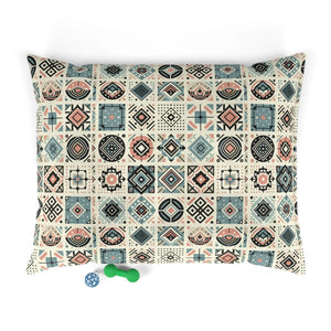 Cozy Geometric Cotton Pet Bed - Soft Fleece Exterior - Dipaliz - Beds