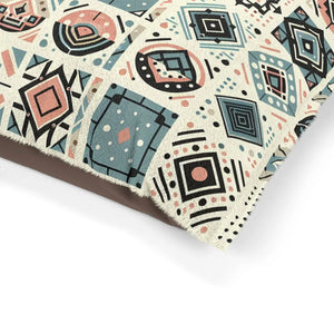 Cozy Geometric Cotton Pet Bed - Soft Fleece Exterior - Dipaliz - Beds
