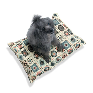 Cozy Geometric Cotton Pet Bed - Soft Fleece Exterior - Dipaliz - Beds