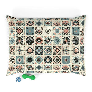 Cozy Geometric Cotton Pet Bed - Soft Fleece Exterior - Dipaliz - Beds