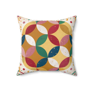 Geometrical Pattern Spun Polyester Square Pillow - Dipaliz - Throw Pillows