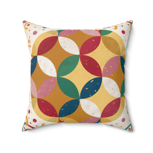 Geometrical Pattern Spun Polyester Square Pillow - Dipaliz - Throw Pillows