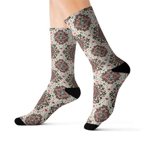 Stylish Geometrical Pattern Socks - Beige Comfort - Dipaliz