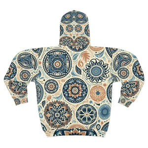 Geometrical Pattern Unisex Zip Hoodie (aop) - Hoodies