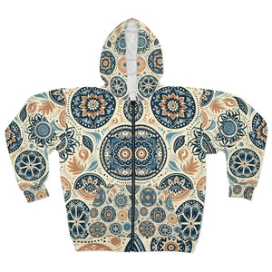 Geometrical Pattern Unisex Zip Hoodie (aop) - Hoodies