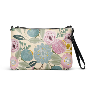 Floral Pastel Colors Crossbody Bag - Faux Leather - Dipaliz - Cross Body Bags