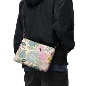Floral Pastel Colors Crossbody Bag - Faux Leather - Dipaliz - Cross Body Bags