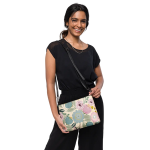 Floral Pastel Colors Crossbody Bag - Faux Leather - Dipaliz - Cross Body Bags