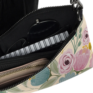 Floral Pastel Colors Crossbody Bag - Faux Leather - Dipaliz - Cross Body Bags