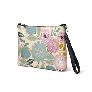 Floral Pastel Colors Crossbody Bag - Faux Leather - Dipaliz - Cross Body Bags