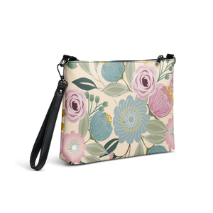 Floral Pastel Colors Crossbody Bag - Faux Leather - Dipaliz - Cross Body Bags