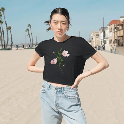 Chic Vibes: Dipaliz Flowy Cropped Tee for a Fresh Look - T-shirt